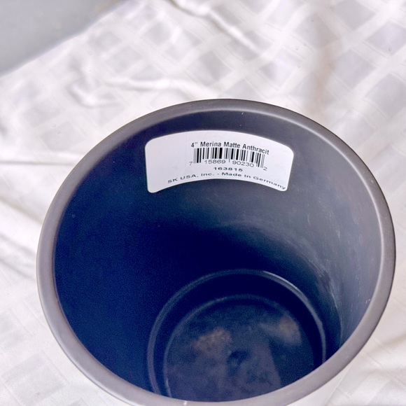 SK Pottery Soendgen Keramik Charcoal Grey Flower Pot Clay Merina Orchid Planter - Picture 8 of 11